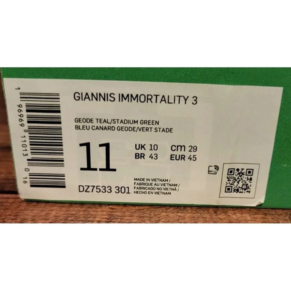 Nike Giannis Immortality 3 Geode Teal Purple Shoes DZ7533-301 Men's Size 11 New - Picture 6 of 6
